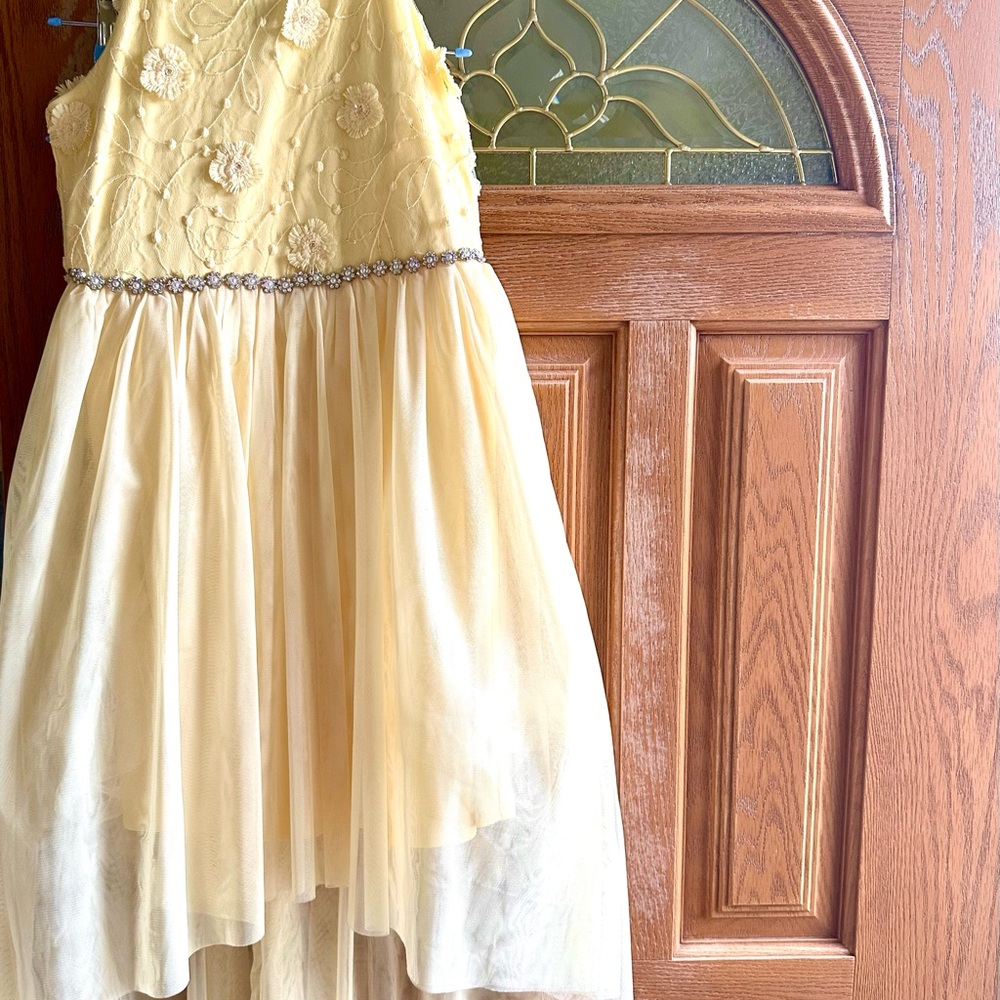 Sequin Hearts Yellow One Shoulder Asymmetrical Dress